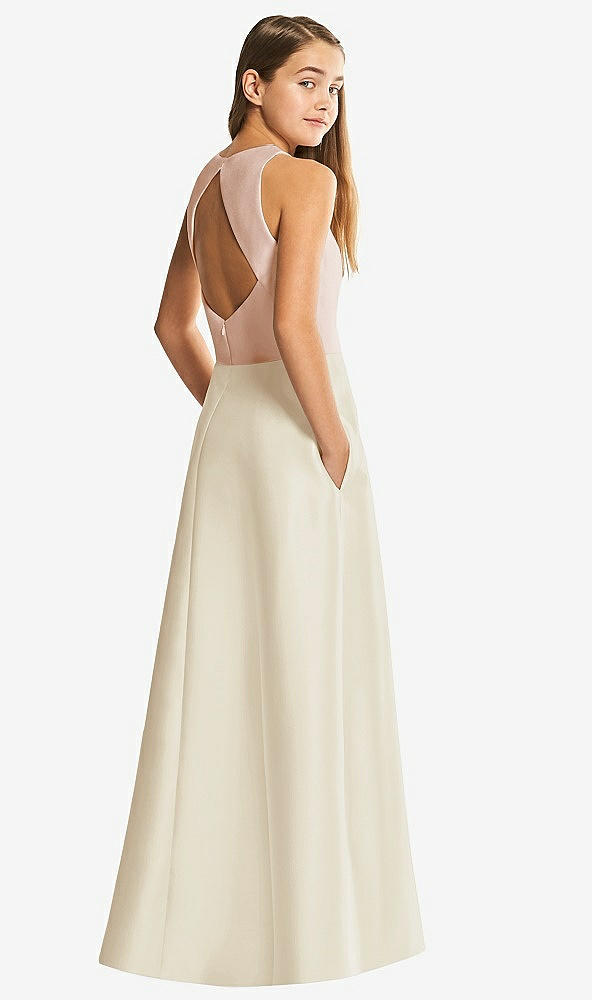 Front View - Champagne & Cameo Alfred Sung Junior Bridesmaid Style JR545