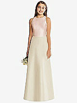 Rear View Thumbnail - Champagne & Cameo Alfred Sung Junior Bridesmaid Style JR545