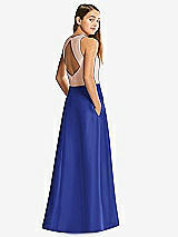 Front View Thumbnail - Cobalt Blue & Cameo Alfred Sung Junior Bridesmaid Style JR545