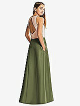 Front View Thumbnail - Olive Green & Cameo Alfred Sung Junior Bridesmaid Style JR545
