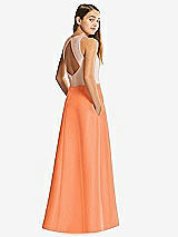 Front View Thumbnail - Portofino Orange & Cameo Alfred Sung Junior Bridesmaid Style JR545