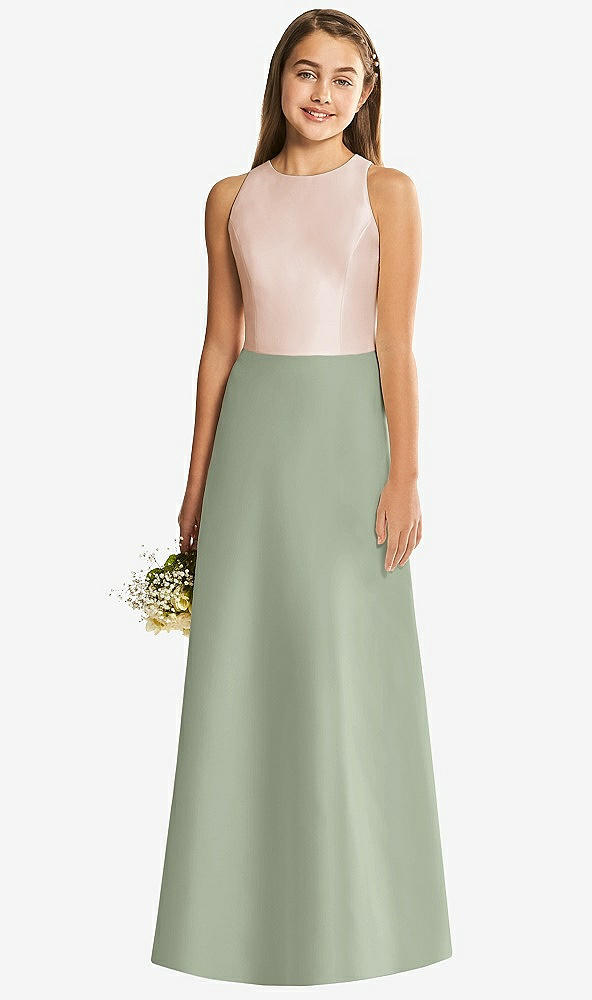 Back View - Sage & Cameo Alfred Sung Junior Bridesmaid Style JR545