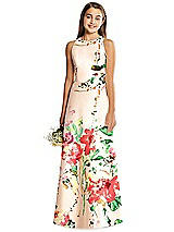 Front View Thumbnail - Blush Bouquet Alfred Sung Junior Bridesmaid Dress JR545FLOR