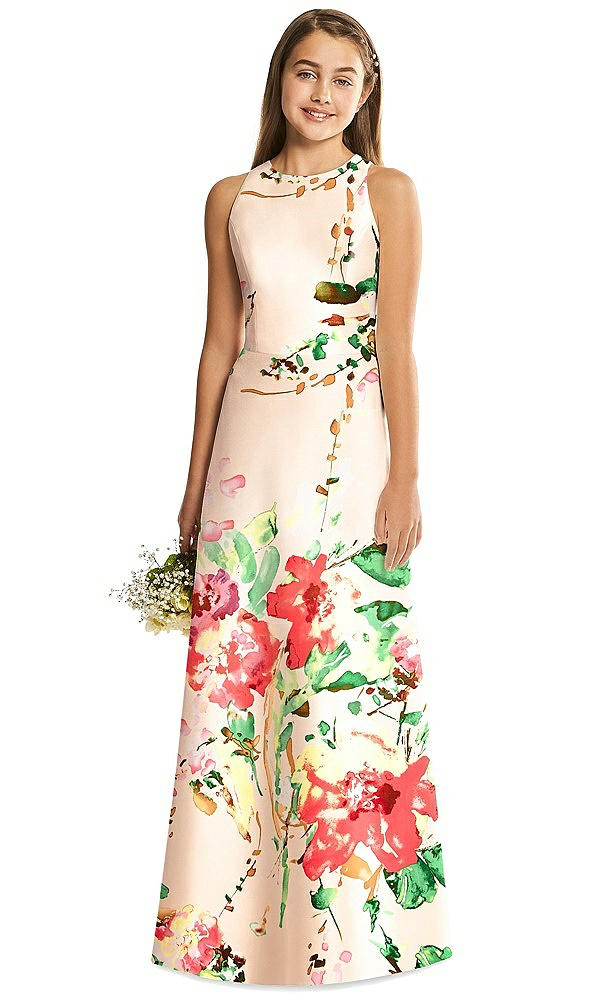 Front View - Blush Bouquet Alfred Sung Junior Bridesmaid Dress JR545FLOR