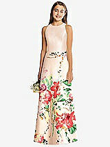 Front View Thumbnail - Blush Bouquet Alfred Sung Junior Bridesmaid Dress JR545CBP