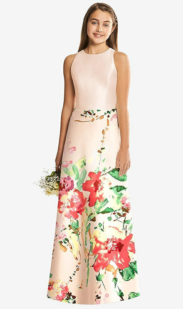 Front View - Blush Bouquet Alfred Sung Junior Bridesmaid Dress JR545CBP