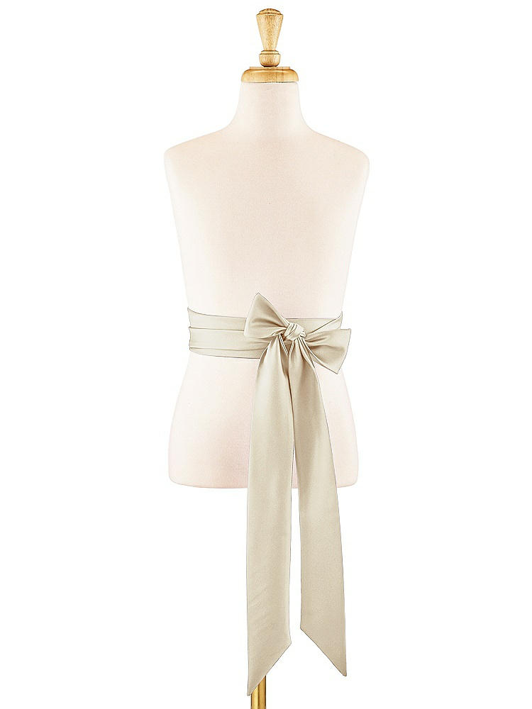 Front View - Champagne Satin Twill Flower Girl Sash
