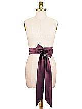 Alt View 1 Thumbnail - Deep Plum Satin Twill Wedding Sash