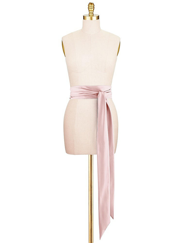 Front View - Ballet Pink Satin Twill Wedding Sash