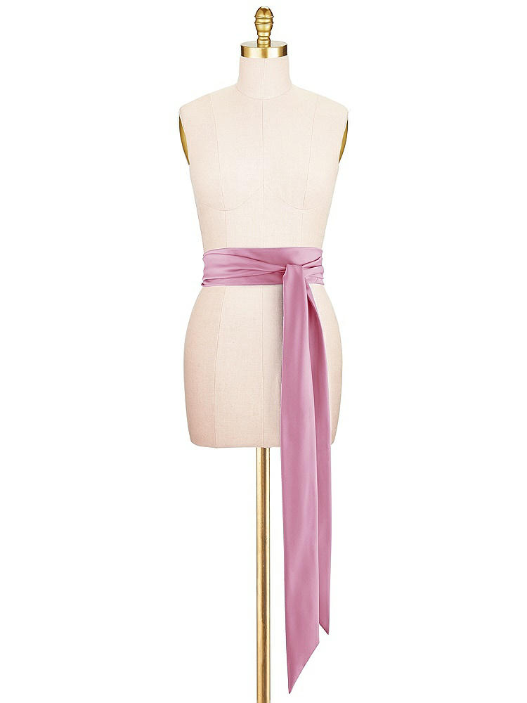 Front View - Powder Pink Satin Twill Wedding Sash