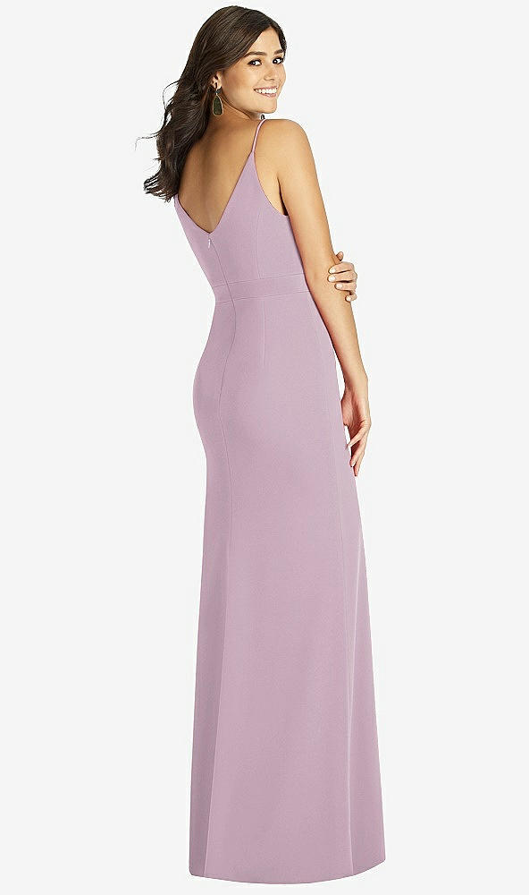 Back View - Suede Rose Fishtail Skirt Stretch Maxi Dress