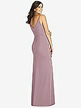 Rear View Thumbnail - Dusty Rose Fishtail Skirt Stretch Maxi Dress