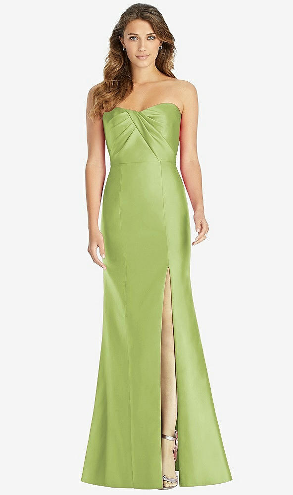 Front View - Mojito Strapless Draped Bodice Trumpet Gown