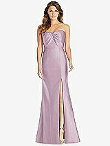 Front View Thumbnail - Suede Rose Strapless Draped Bodice Trumpet Gown