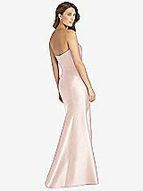 Rear View Thumbnail - Blush Strapless Draped Bodice Trumpet Gown