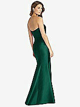 Rear View Thumbnail - Hunter Green Strapless Draped Bodice Trumpet Gown 
