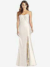 Front View Thumbnail - Ivory Strapless Draped Bodice Trumpet Gown
