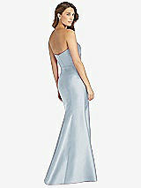 Rear View Thumbnail - Mist Strapless Draped Bodice Trumpet Gown