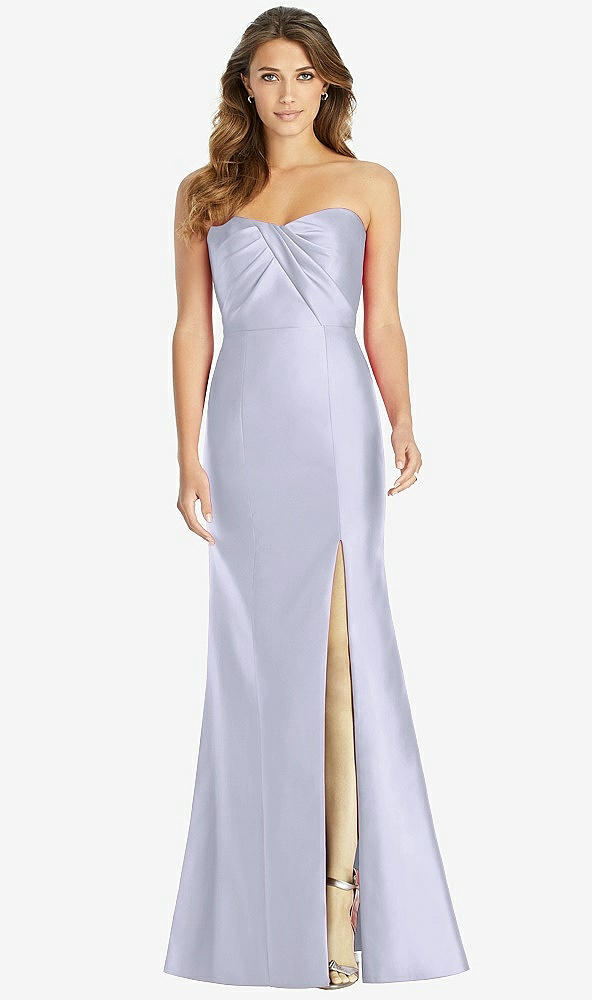 Front View - Silver Dove Strapless Draped Bodice Trumpet Gown