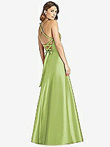 Rear View Thumbnail - Mojito Halter Lace-Up A-Line Maxi Dress