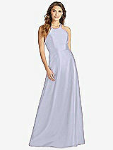 Front View Thumbnail - Silver Dove Halter Lace-Up A-Line Maxi Dress