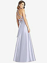 Rear View Thumbnail - Silver Dove Halter Lace-Up A-Line Maxi Dress