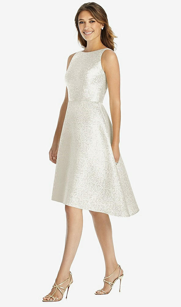 Front View - Ivory Gold Dessy Bridesmaid Dress 3035