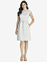 Front View Thumbnail - Cloudy Gold Full Midi Natural Waist Cap Sleeve Dress