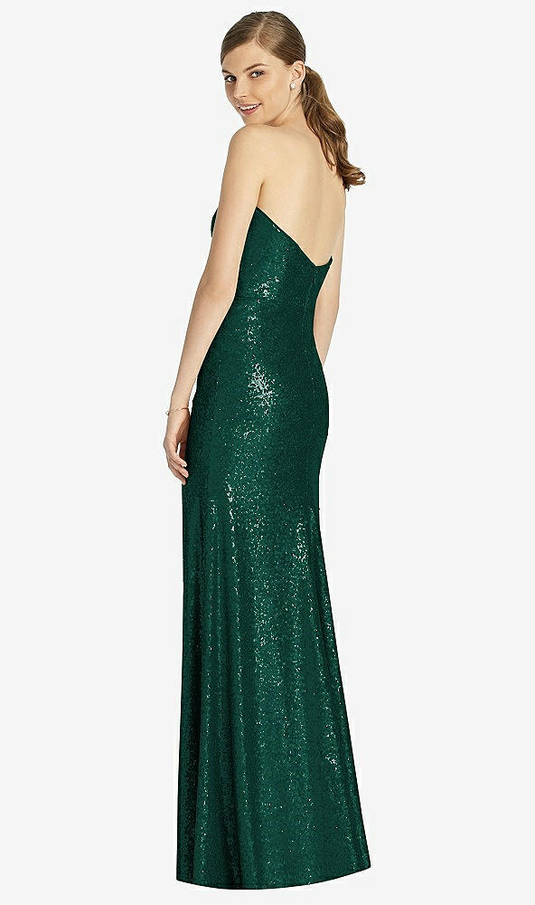 Back View - Hunter Green Dessy Bridesmaid Dress 3037