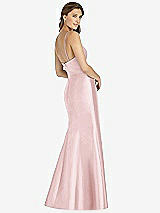 Rear View Thumbnail - Ballet Pink Maxi Length Spaghetti Strap Mermaid Dress