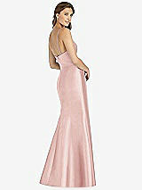 Rear View Thumbnail - Rose Maxi Length Spaghetti Strap Mermaid Dress