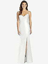 Front View Thumbnail - White Maxi Length Spaghetti Strap Mermaid Dress