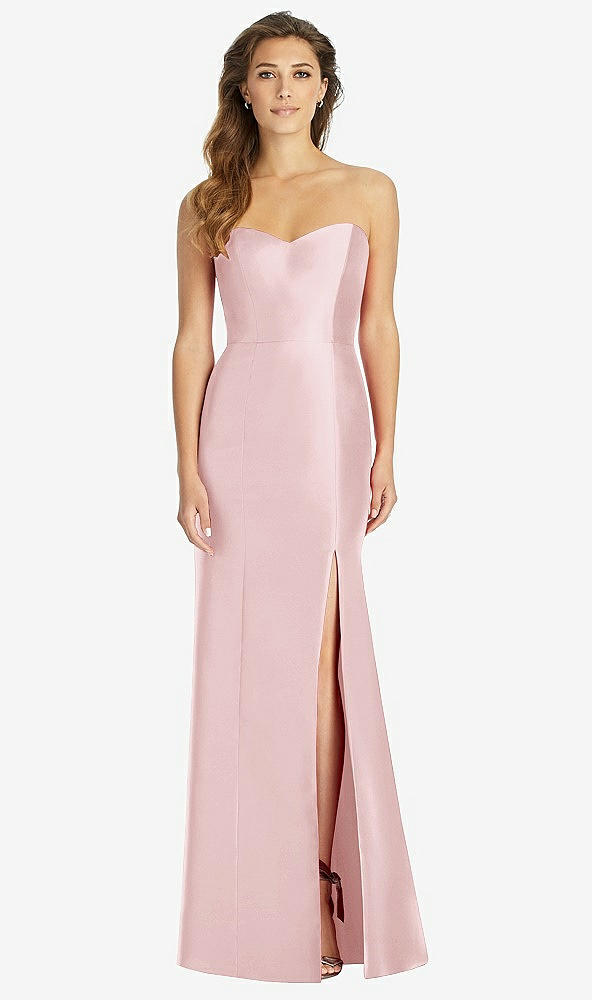 Front View - Ballet Pink Full-length Strapless Sweetheart Neckline Dress