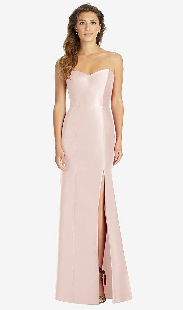 Front View - Blush Full-length Strapless Sweetheart Neckline Dress