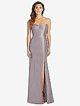 Front View Thumbnail - Cashmere Gray Full-length Strapless Sweetheart Neckline Dress