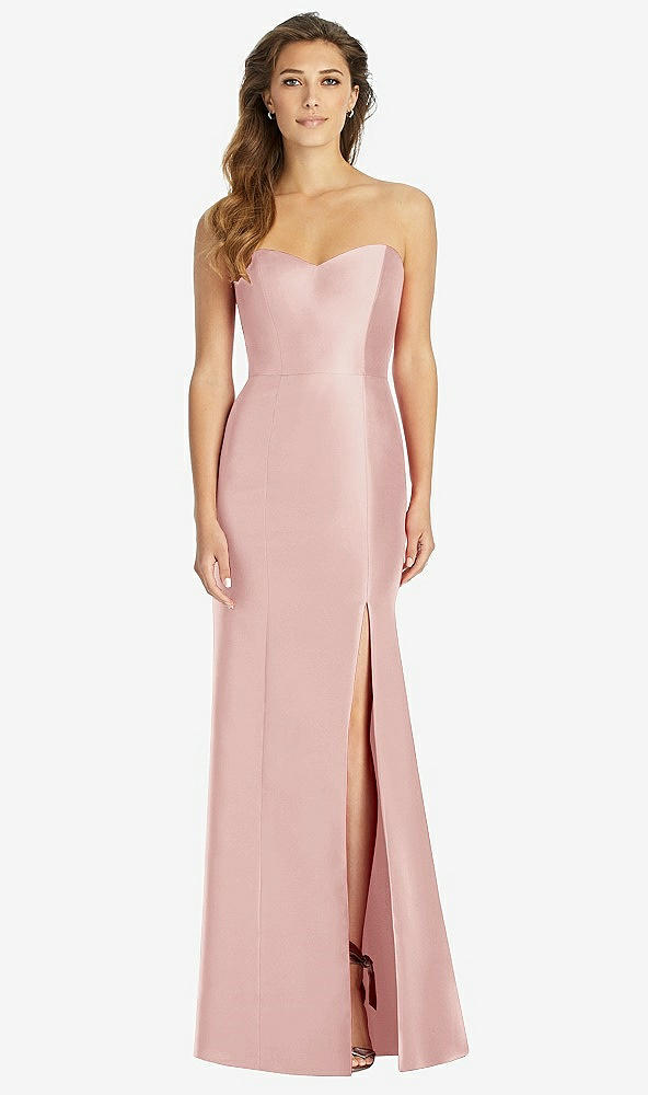 Front View - Rose Full-length Strapless Sweetheart Neckline Dress