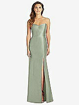 Front View Thumbnail - Sage Full-length Strapless Sweetheart Neckline Dress