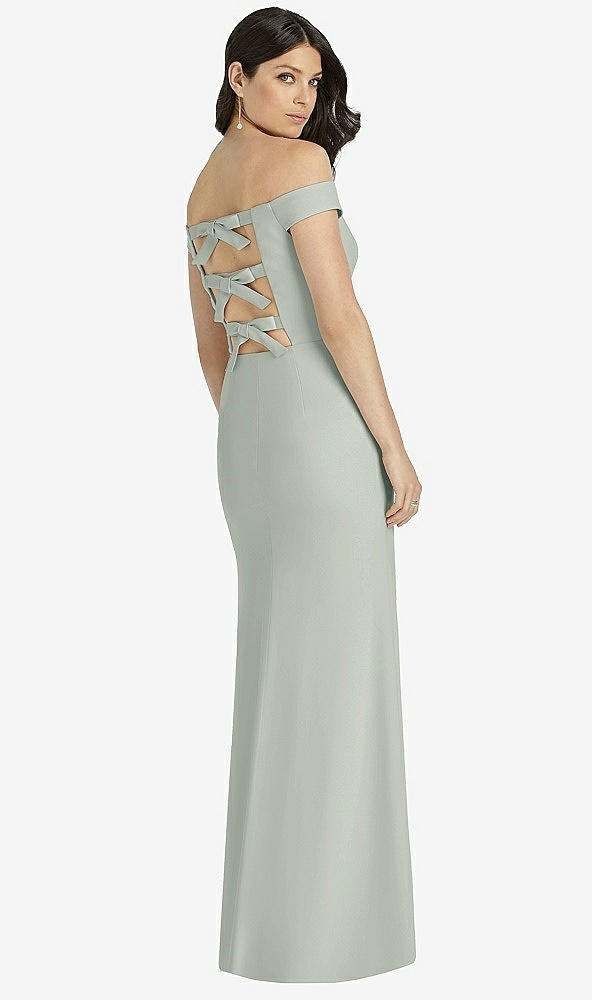 Back View - Willow Green Dessy Bridesmaid Dress 3040