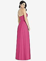 Rear View Thumbnail - Tea Rose Strapless Notch Chiffon Maxi Dress