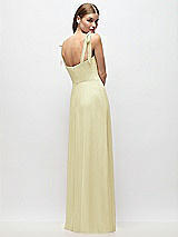 Rear View Thumbnail - Butter Yellow Tie-Shoulder Chiffon Maxi Dress with Front Slit