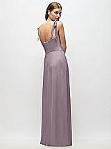 Rear View Thumbnail - Lilac Dusk Tie-Shoulder Chiffon Maxi Dress with Front Slit