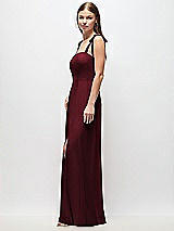 Side View Thumbnail - Cabernet Tie-Shoulder Chiffon Maxi Dress with Front Slit