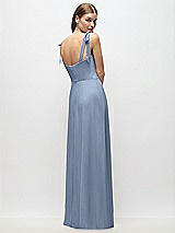 Rear View Thumbnail - Cloudy Tie-Shoulder Chiffon Maxi Dress with Front Slit