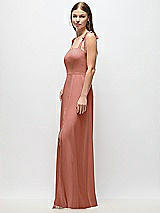 Side View Thumbnail - Desert Rose Tie-Shoulder Chiffon Maxi Dress with Front Slit
