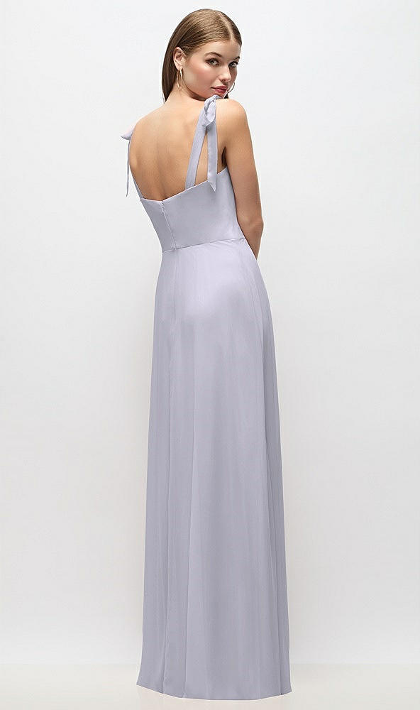 Back View - Silver Dove Tie-Shoulder Chiffon Maxi Dress with Front Slit