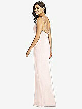 Rear View Thumbnail - Blush Keyhole Neck Mermaid Dress with Front Slit