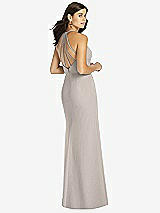 Rear View Thumbnail - Taupe Sunburst Strap Back Mermaid Dress
