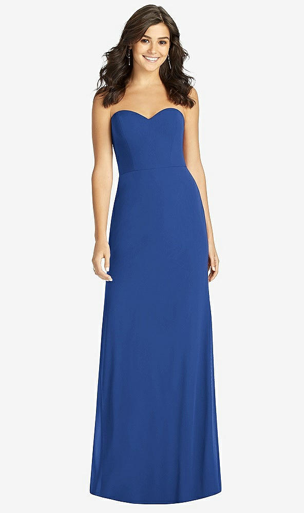 Front View - Classic Blue Sweetheart Strapless Mermaid Dress