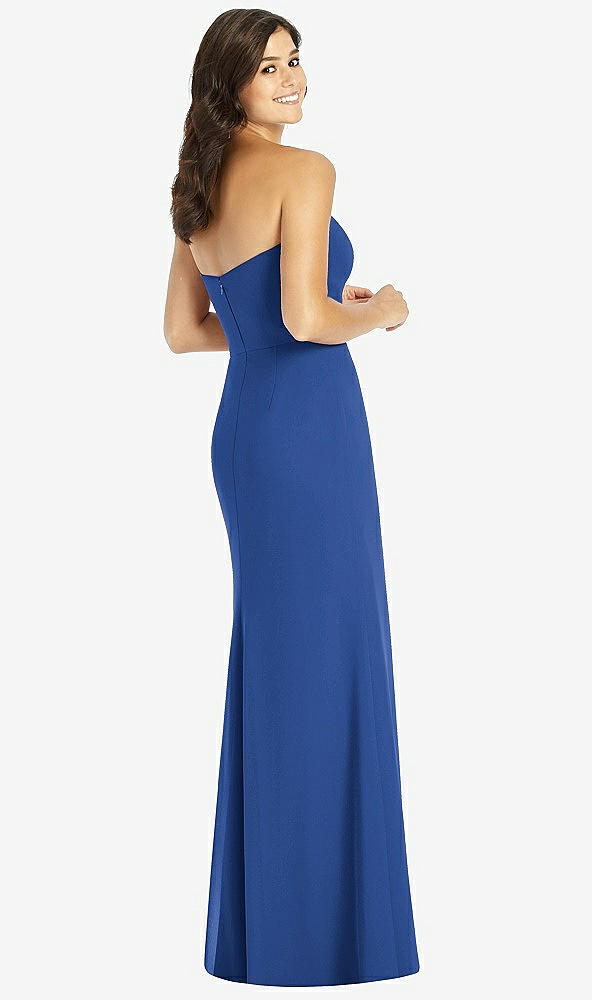 Back View - Classic Blue Sweetheart Strapless Mermaid Dress