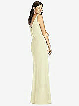 Rear View Thumbnail - Butter Yellow Blouson Bodice Mermaid Dress with Front Slit